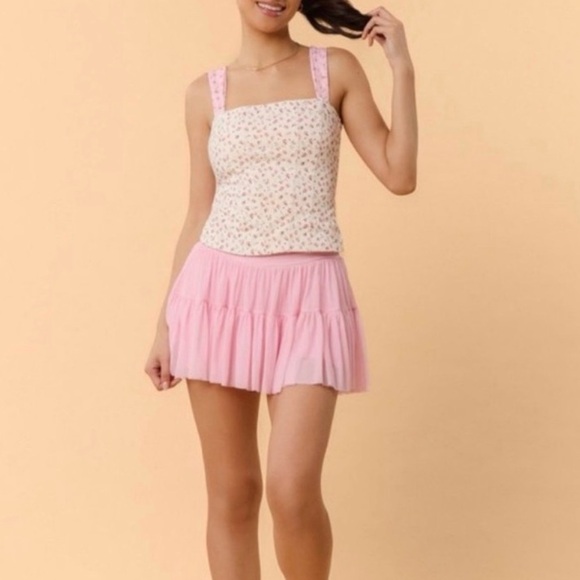NWT Blogilates Pink Tiny Bows Corset Tank Top - Small - Discontinued Style HTF - Picture 3 of 8